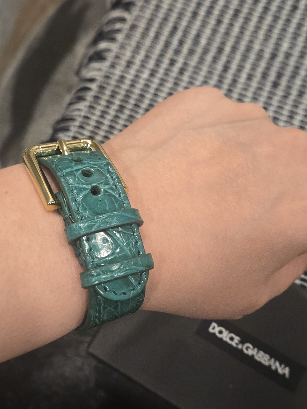 Dolce & Gabbana Emerald Green Exotic Leather Bracelet